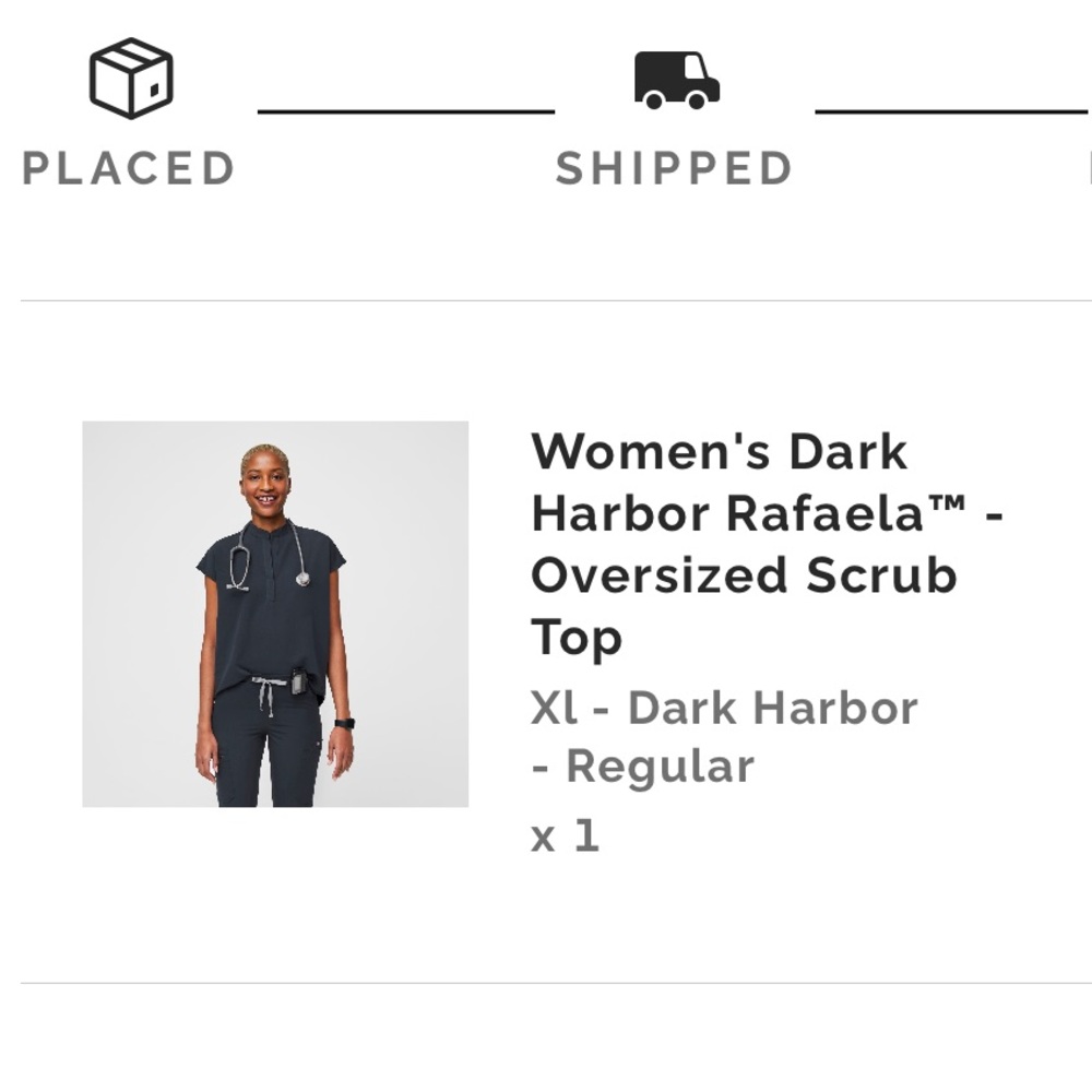 Rafeala Figs Scrub Top Dark Harbour